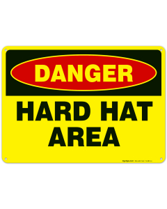 Hard Hat Area Construction Sign, Danger Sign