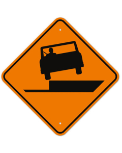 MUTCD Left Soft Shoulder W8-17 Sign