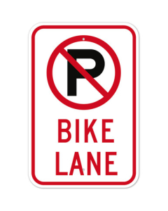 MUTCD No Parking Bike Lane R7-9A Sign