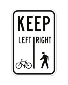 MUTCD Keep Bicycle Right Pedestrians Left R9-7 Sign