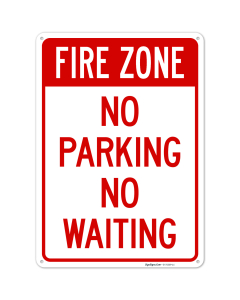 Fire Zone No Parking No Waiting Sign,
