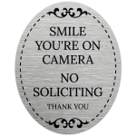 Smile You're On Camera No Soliciting Thank You Sign, (SI-1534)