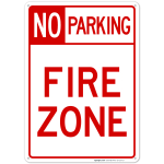 Fire Zone With No Parking Header Sign