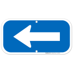 Left Side Blue Board Arrow Sign