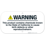 Warning This Product Contains Chemicals Sign