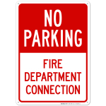 No Parking Fire Department Connection Sign
