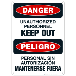 Unauthorized Personnel Keep Out Bilingual Sign