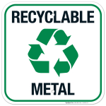 Recycle Metal Label Sign