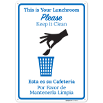 Keep Lunchroom Clean Bilingual Sign