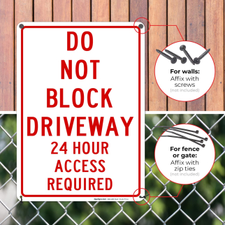 Do Not Block Access Sign