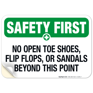 Open toed shoes sale in the workplace osha