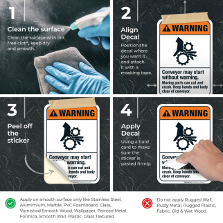 ●WITHOUT WARNING Conveyor May Start Without Warning Sign, ANSI Warning Sign