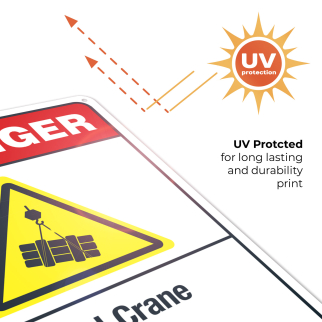Overhead Crane Hazard Keep Clear Of This Area To Avoid Death Sign, ANSI Danger Sign
