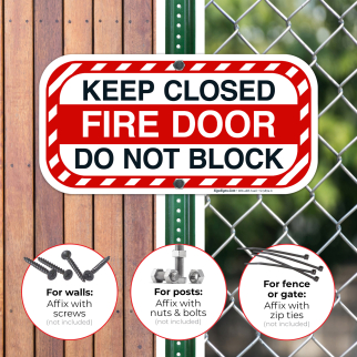 FDNY SIGN: FIRE DOOR DO NOT BLOCK SIGN (ALUMINUM NYC SIGN 10X14) HPD SIGNS - THE