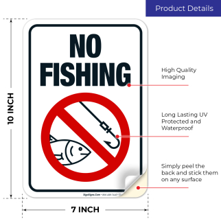 Vertical Sign - Fishing - No Fishing Sign