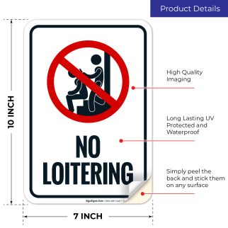 No Loitering With Graphic Sign