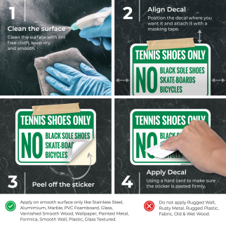 Tennis Shoes Only No Black Sole Shoes Skate Boards Bicycles Sign