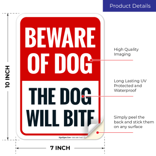 Cartello con scritta in lingua inglese Beware of the dog it
