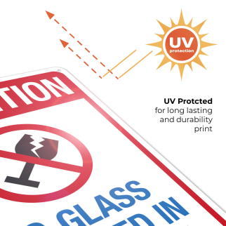 Sigo Signs Schild 'No Glass Allowed In Pool Area' – 25,4x35,6 Cm Aluminium, Wetterfest, USA