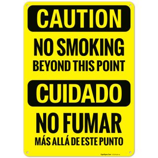 No Smoking Beyond This Point Bilingual OSHA Sign No Smoking Beyond This Point Bilingual OSHA Sign
