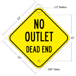 USAストリート看板　NO OUTLET NO OUTLET SIGN - Aluminum Street Plaque - Driveway Privacy