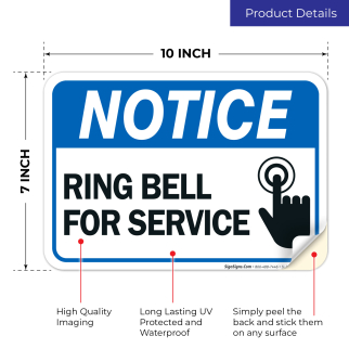 Ring uncorfortable Bell for Service Sign