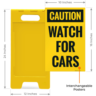 Caution Watch For Cars Sidewalk Sign Kit,