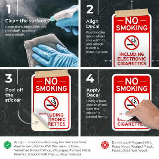 no smoking including electronic cigarettes No Smoking Including Electronic Cigarettes Sign,