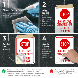 "Stop Do Not Leave Deliveries Here" Sign - 24x30 Inches, 55 Mil HDPE, Weatherproof, Made In USA - View #2