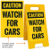 Caution Watch For Cars Sidewalk Sign Kit, thumbnail