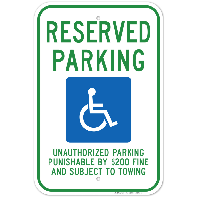 Tennessee Handicap Parking Sign, Reserved Parking Unauthorized Parking ...