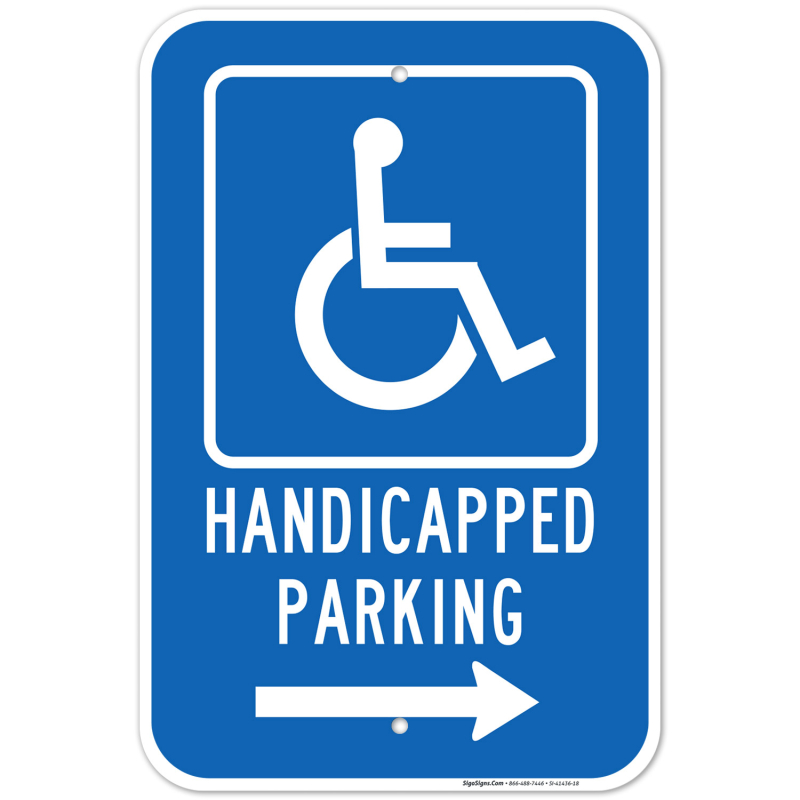 Right Arrow Handicapped Parking Sign | Sigo Signs