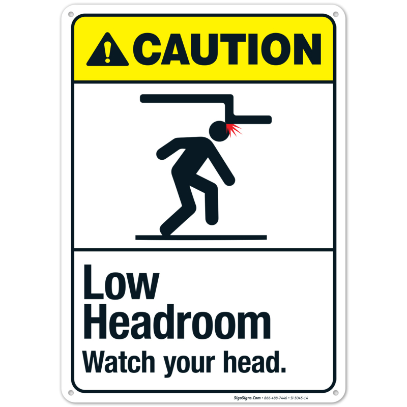 【ファッション好きが選ぶ人気ブランドランキング】 Headroom Low Watch Sign Caution ANSI Sign, Head Your スキー