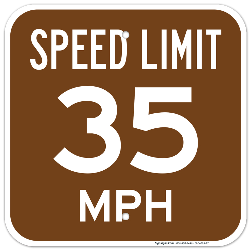 35 Mph Aluminum Sign Speed Limit 35 MPH Sign - 24x30 Inch Rust Free ...