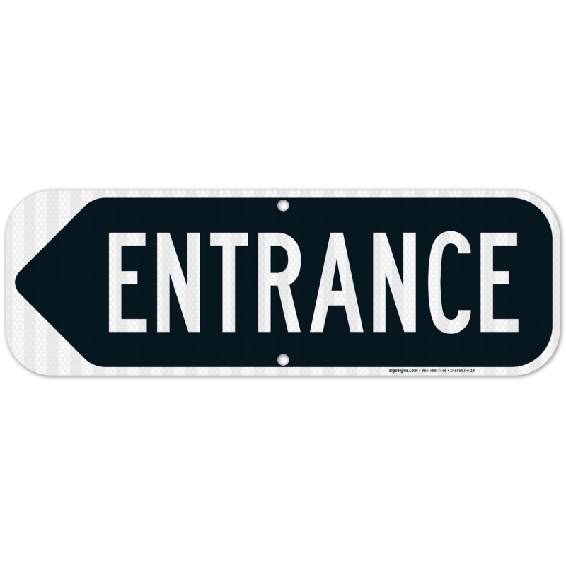 Entrance Black Left Arrow Sign Sigo Signs