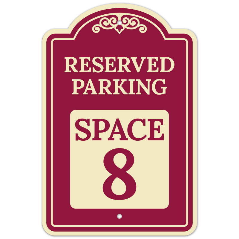 Reserved Parking Space 8 Décor Sign | Sigo Signs