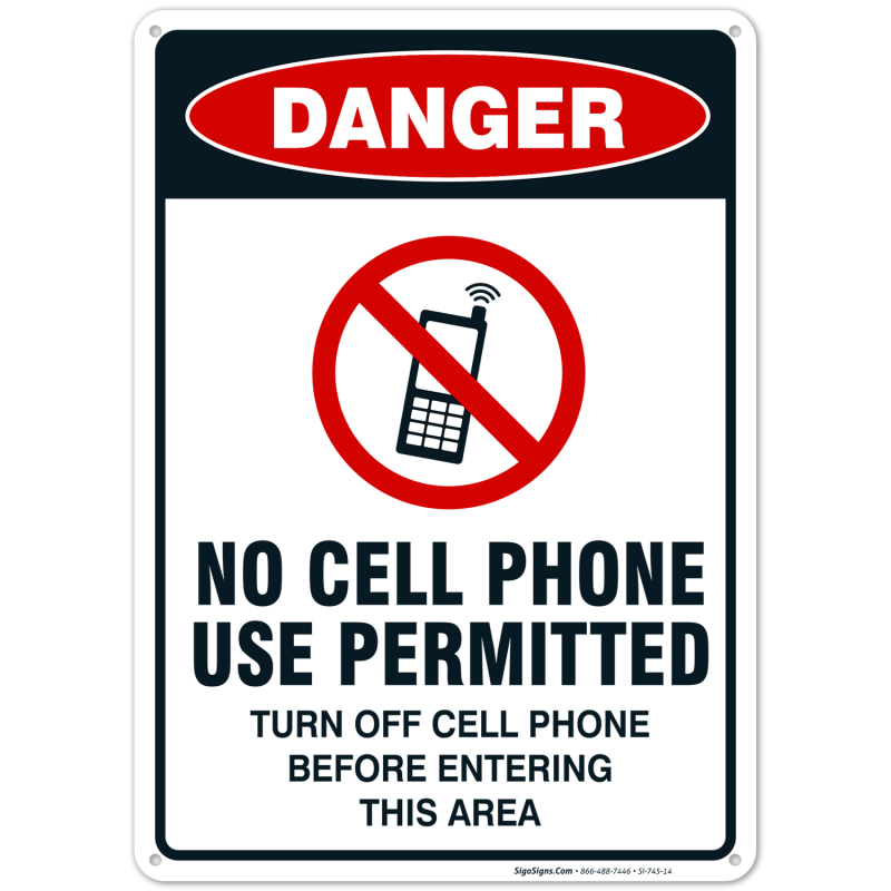 No Cell Phone Use Permitted Sign