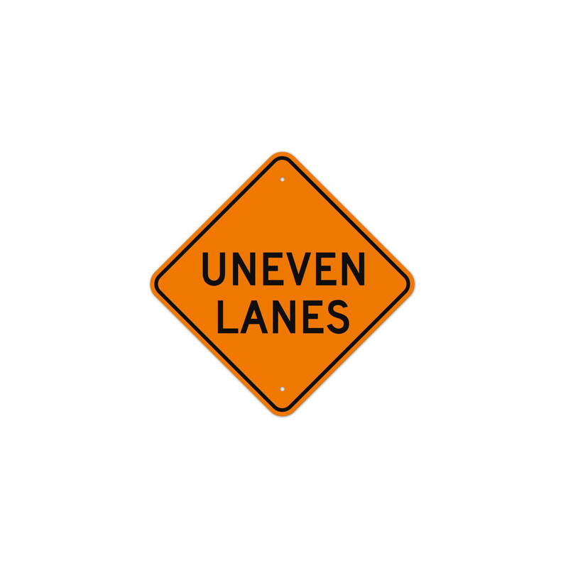 MUTCD Uneven Lanes Orange W8-11 Sign | Sigo Signs