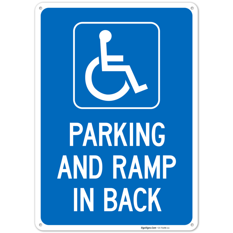 Back Down Ramp Sign Parking And Ramp In Back Sign,