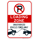 No Parking Symbol Sign, Loading Zone Sign