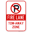 No Parking 2 Way Fire Lane Sign