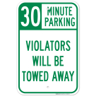 10 Minute Active Loading Zone Must Use Flashers Violators Will Be Towed Sign