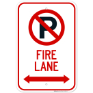 Fire Lane With Bidirectional Arrow Sign