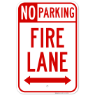No Parking Fire Lane With Bidirectional Arrow Sign, (SI-65039)