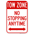 No Stopping Anytime With Bidirectional Arrow Sign