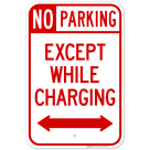 Except While Charging With Bidirectional Arrow Sign