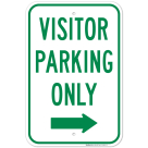 Visitor Parking Only With Right Arrow Sign