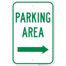 Parking Area With Right Arrow Sign