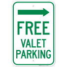 Free Valet Parking With Right Arrow Sign