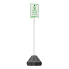 Portable Sign Post - Thick Walled Plastic, 18" Base with 60" post